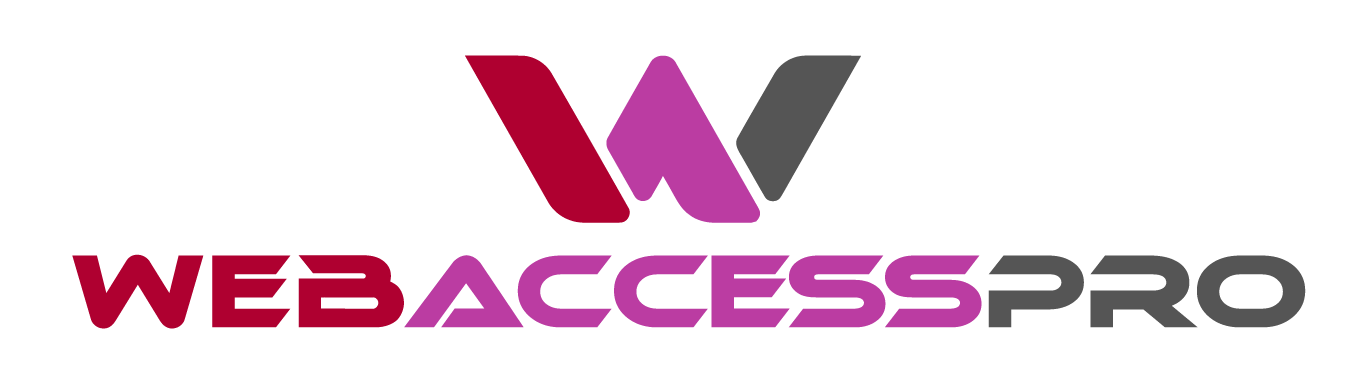 Logo for Web Access Pro features a stylized W in red, magenta, and grey